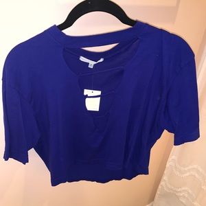 Urban outfitters royal blue cut out crop top